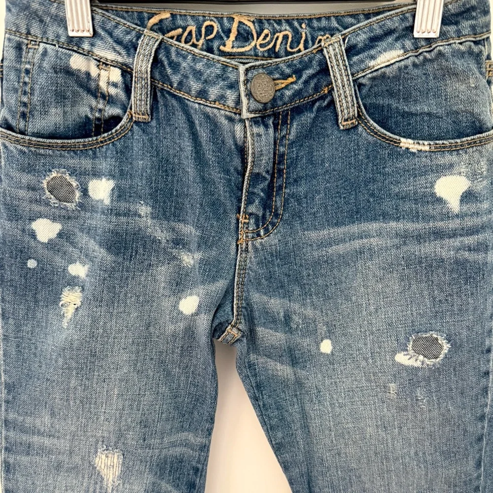Gap Big Girls Bermuda Denim Capri Jeans Pants Shorts Size 14 Distressed Jeans